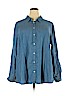 Charter Club 100% Cotton Blue Long Sleeve Button-Down Shirt Size 3X - photo 1