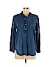 Ann Taylor LOFT Blue Long Sleeve Button-Down Shirt Size M (petite) - photo 1