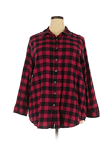 Woman Within Long Sleeve Button-Down Shirt (view 1)
