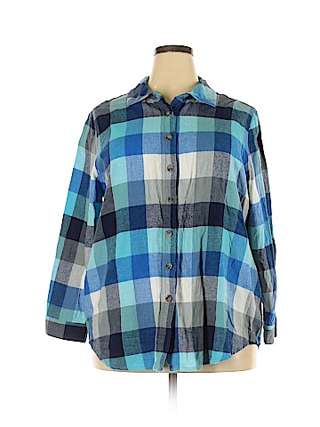 Woman Within Long Sleeve Button-Down Shirt (view 1)