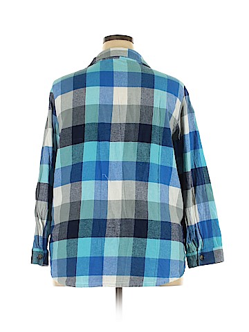 Woman Within Long Sleeve Button-Down Shirt (view 2)
