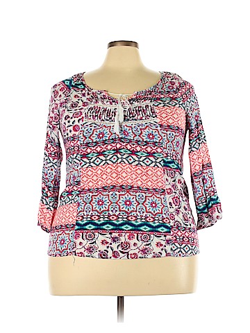 Faded Glory Plus 3/4 Sleeve Blouse (view 1)