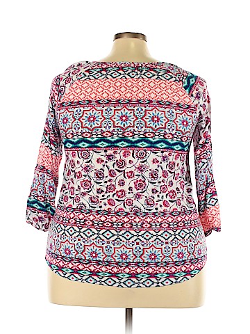 Faded Glory Plus 3/4 Sleeve Blouse (view 2)