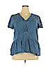 Ann Taylor LOFT Blue Short Sleeve Blouse Size XXL - photo 1