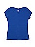 Justice Solid Blue Short Sleeve T-Shirt Size 14 - photo 1