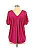 Ann Taylor LOFT 100% Polyester Pink Short Sleeve Blouse Size M - photo 2