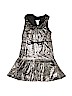 Justice 100% Polyester Animal Print Metallic Black Dress Size 8 - photo 1