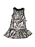 Justice 100% Polyester Animal Print Metallic Black Dress Size 8 - photo 2