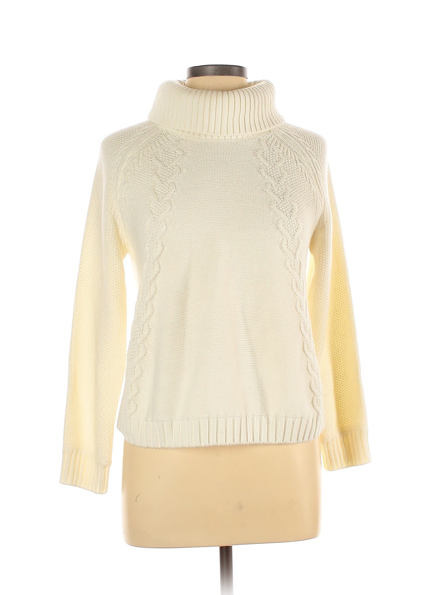 La Nouvelle Renaissance 100% Acrylic Ivory Turtleneck Sweater Size L ...