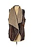 Velvet 100% Polyester Brown Cardigan Size S - photo 1