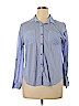 Passport 100% Polyester Blue Long Sleeve Button-Down Shirt Size XL - photo 1