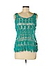 Fever 100% Cotton Teal Sleeveless Blouse Size M - photo 1