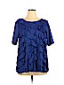 Maggie Barnes for Catherines 100% Nylon Blue Short Sleeve Top Size 0X - photo 1
