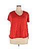 Tahari 100% Linen Red Short Sleeve Blouse Size 2X - photo 1