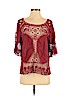 Democracy 100% Cotton Burgundy Short Sleeve Blouse Size S - photo 1