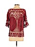 Democracy 100% Cotton Burgundy Short Sleeve Blouse Size S - photo 2