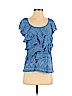 AGB Blue Short Sleeve Blouse Size S - photo 1