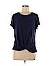 Half Moon by Modern Movement Blue Short Sleeve Top Size M - photo 1