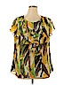 Apt. 9 100% Polyester Green Short Sleeve Blouse Size 1X - photo 1