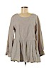 Minibee 100% Cotton Gray Long Sleeve Blouse Size M - photo 1