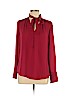 White House Black Market 100% Polyester Red Long Sleeve Blouse Size 10 - photo 1