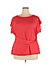 14th & Union Red Short Sleeve Blouse Size 2X - photo 1
