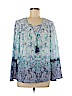 St. John's Bay Blue Long Sleeve Blouse Size M - photo 1