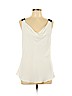 White House Black Market 100% Polyester White Sleeveless Blouse Size L - photo 1