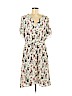 Ann Taylor LOFT 100% Polyester White Casual Dress Size L - photo 1