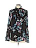 White House Black Market 100% Polyester Black Long Sleeve Blouse Size 14 - photo 1