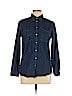 Ann Taylor LOFT 100% Cotton Blue Long Sleeve Button-Down Shirt Size L - photo 1