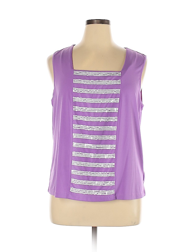Bob Mackie Purple Sleeveless Top Size XL - photo 1
