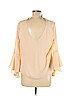 Ark n c. 100% Polyester Tan 3/4 Sleeve Blouse Size M - photo 2