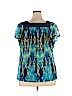 Apt. 9 100% Nylon Blue Short Sleeve Top Size 2X - photo 2