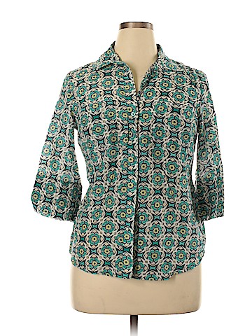 Ann Taylor LOFT Outlet 3/4 Sleeve Button-Down Shirt (view 1)