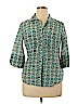 Ann Taylor LOFT Outlet Green 3/4 Sleeve Button-Down Shirt Size 12 - photo 1