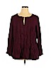 Ann Taylor LOFT Burgundy Long Sleeve Blouse Size 16 - photo 1