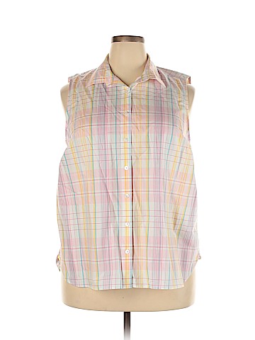 Lands' End Sleeveless Button-Down Shirt (view 1)