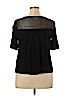 LC Lauren Conrad 100% Rayon Black Short Sleeve Top Size L - photo 2