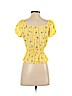 Papaya 100% Rayon Yellow Short Sleeve Blouse Size S - photo 2