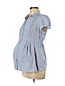 Motherhood Blue Short Sleeve Button-Down Shirt Size M - photo 1