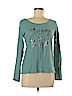 Ann Taylor LOFT Outlet 100% Cotton Green Long Sleeve T-Shirt Size M - photo 1
