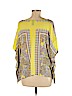 H&M 100% Viscose Yellow Short Sleeve Top Size Med - Lg - photo 2