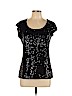 Ann Taylor Factory 100% Cotton Black Short Sleeve Top Size L (petite) - photo 1