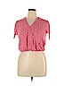 Universal Thread 100% Rayon Red Short Sleeve Blouse Size XL - photo 1