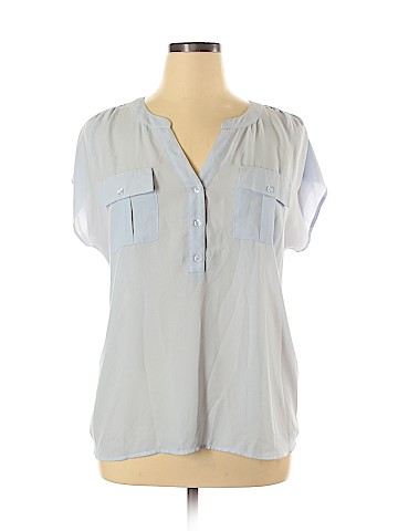 INC International Concepts Short Sleeve Blouse (view 1)