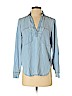 Lou & Grey Blue Long Sleeve Button-Down Shirt Size XS - photo 1