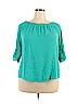 Chelsea & Theodore 100% Rayon Blue 3/4 Sleeve Blouse Size XL - photo 1