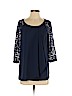 Cato 100% Polyester Blue 3/4 Sleeve Blouse Size S - photo 1