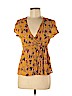 Patrons of Peace 100% Rayon Yellow Short Sleeve Blouse Size M - photo 1